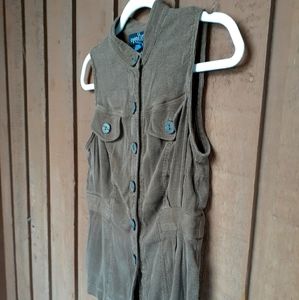 Corduroy Style Button Down Tank | Women's Size 6